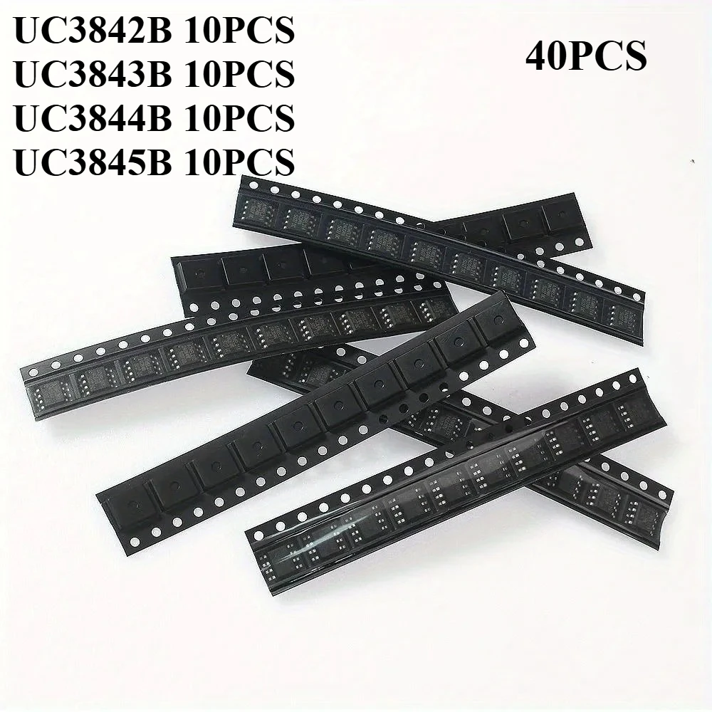 40 Uds Kit de circuitos integrados SOP componentes electrónicos surtido circuitos integrados UC3842B UC3843B UC3844B UC3845B por 10 Uds
