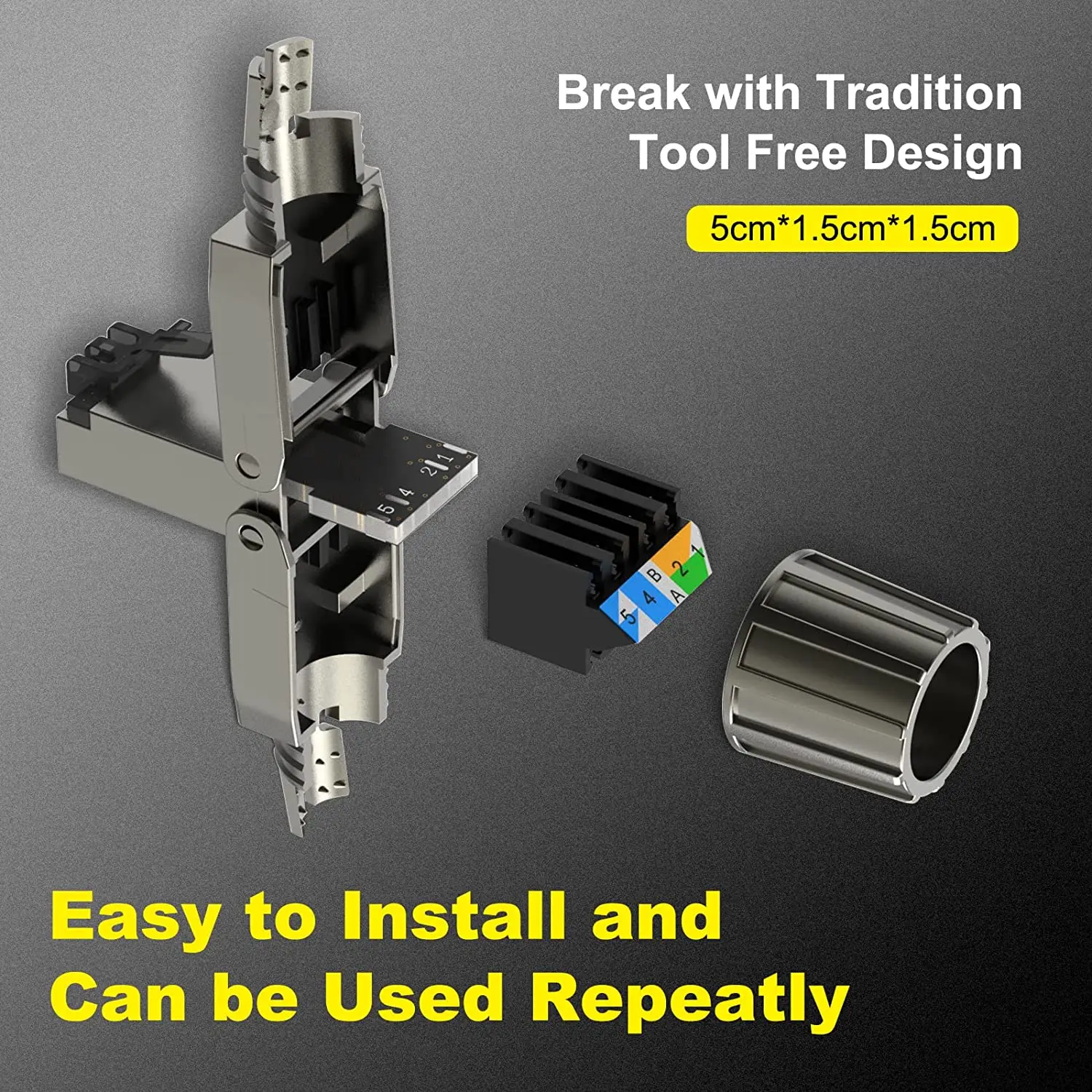 ZoeRax-conectores RJ45, herramienta libre, Cat6a, Cat7, Cat8, enchufes modulares blindados, 10 gbps, 600MHz, PoE ++, reutilizable, fácil, RJ45 - imagen 2