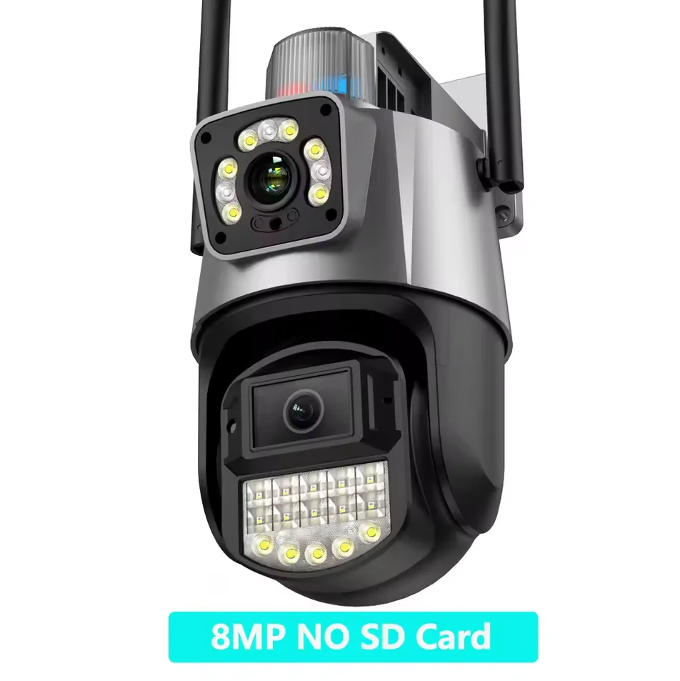 Cámara Wifi de 8MP PTZ, Zoom Digital 8X, visión nocturna, pantallas duales, protección de seguridad de 4MP para exteriores, cámara IP de vigilancia CCTV - imagen 5
