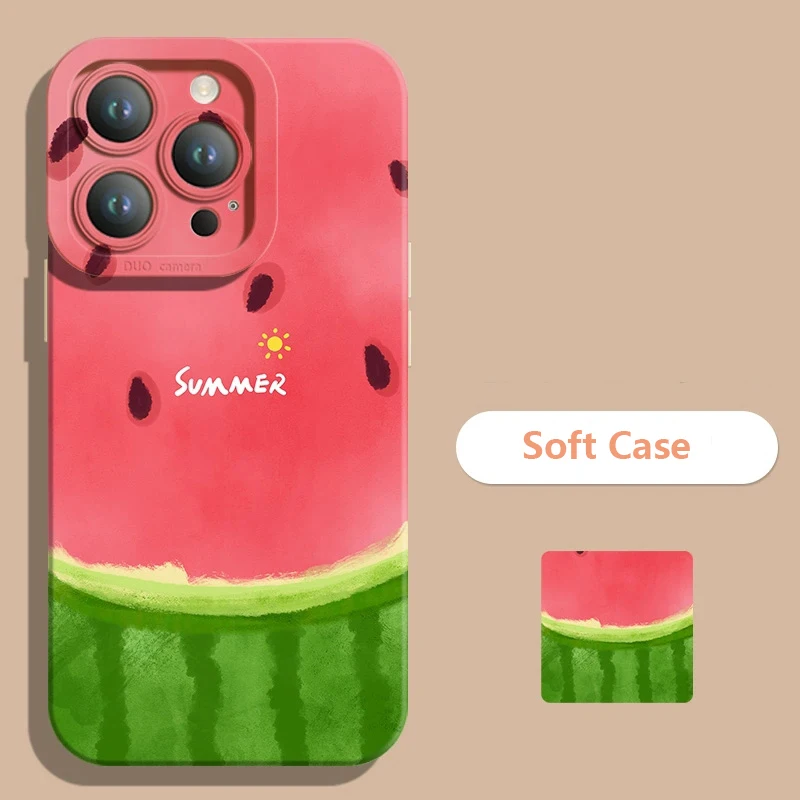 Funda de teléfono de gato sandía fresca de verano para Xiaomi Poco F7 F6 F5 X7 X6 X5 X3 M6 Pro Mi 13 12 11 Lite 5G 15 14 13 14T 13T 12T - imagen 4