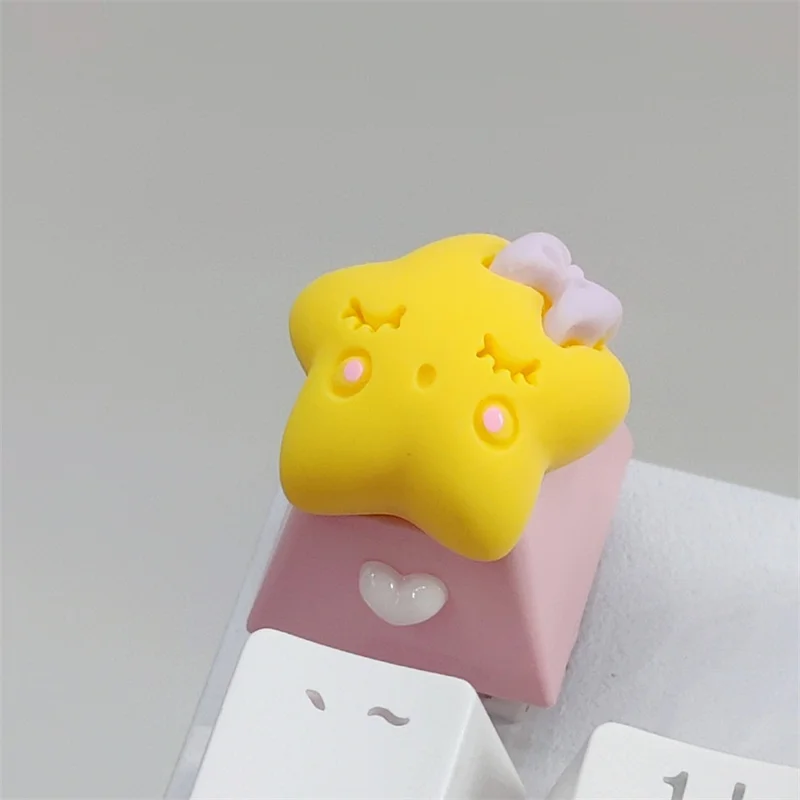 Teclado mecánico hecho a mano, creativo, estrella, sol, rosa, personalizado, regalo, teclas de repuesto de eje transversal - imagen 3