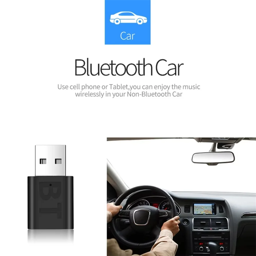 Receptor USB Bluetooth 5,0, adaptador inalámbrico Bluetooth, conector auxiliar de 3,5mm para PC, música de coche, adaptador de Audio estéreo auxiliar para auriculares de TV - imagen 4