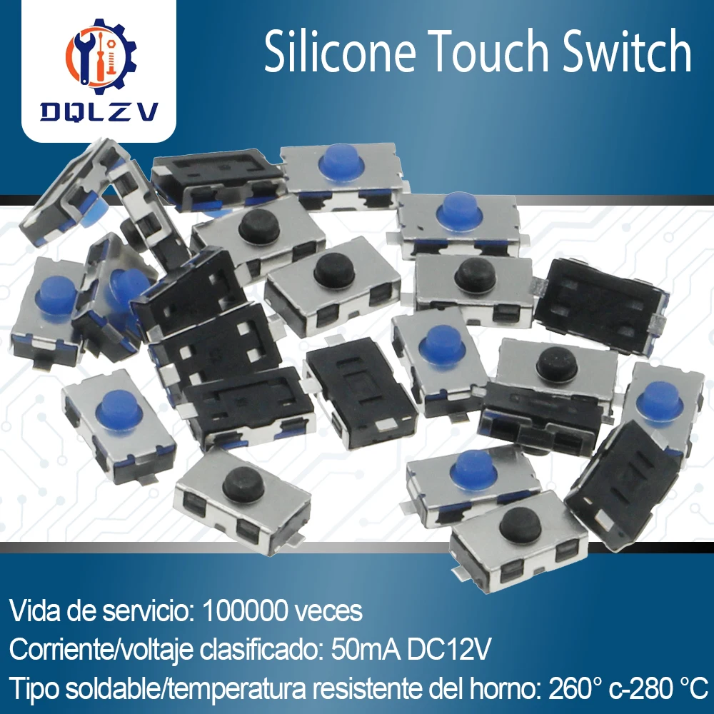 Interruptor normalmente cerrado/abierto 4*6 3x6 SMD botón de llave de pegamento Flexible 3*6*2,5 Tact Switch Touch Micro 3*6*2,5mm