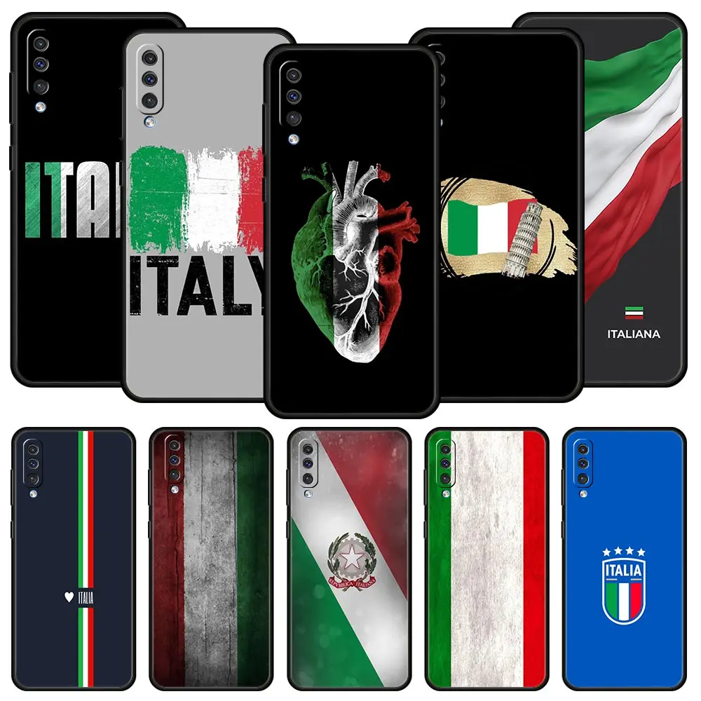 Funda de teléfono con bandera de Italia para Samsung, A54, A52, A24, A14, A50, A72, A70, A10, A30, A40, A20S, A20E, A02S, A12, A22, A34, A42, A32, 5G, A04s