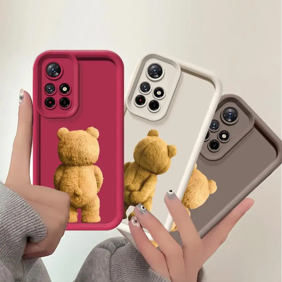 Funda trasera de oso de peluche para teléfono Xiaomi Redmi 9C 13C A2 A1 Plus A3 A5 10C 9A 14C 12C 9T 10A, funda suave - imagen 4
