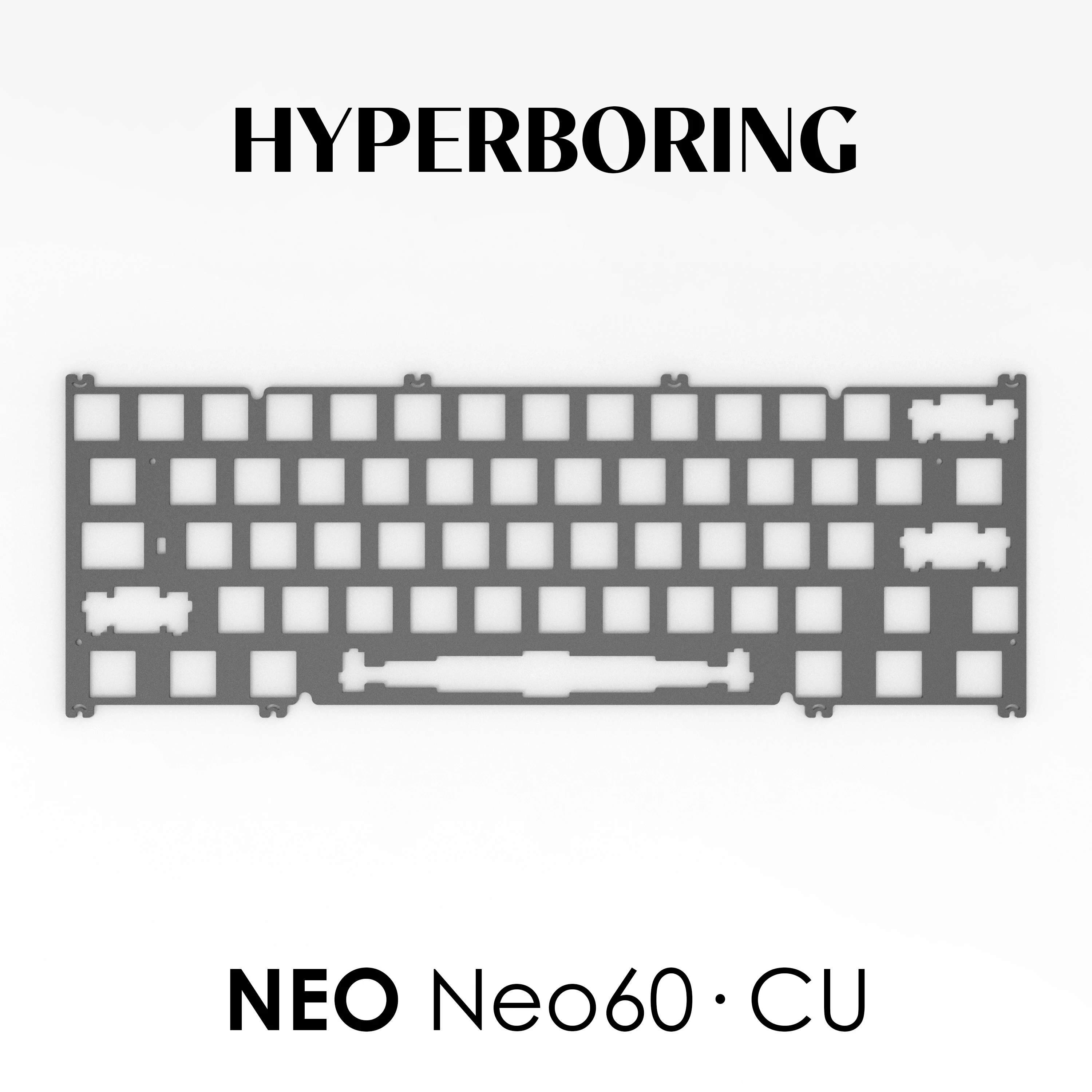 Placas de ajuste de teclado mecánico Neo60 CU PC PP FR4 Aluminio CF latón (para puñaladas de montaje en PCB y puñaladas de montaje en placa) - imagen 5
