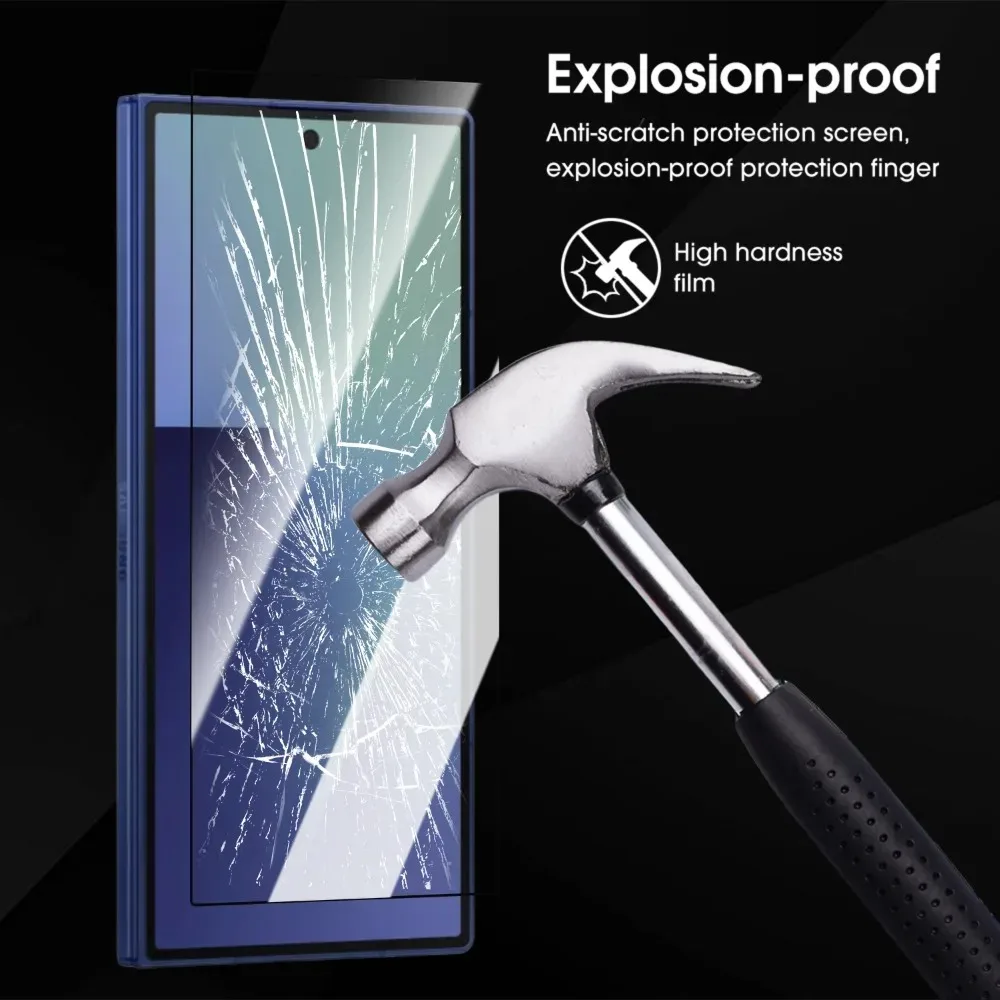 Película de hidrogel interior 9 en 1 Fold7 + vidrio templado exterior con protectores de pantalla antiarañazos de vidrio de lente para Samsung Galaxy Z Fold 7 - imagen 2