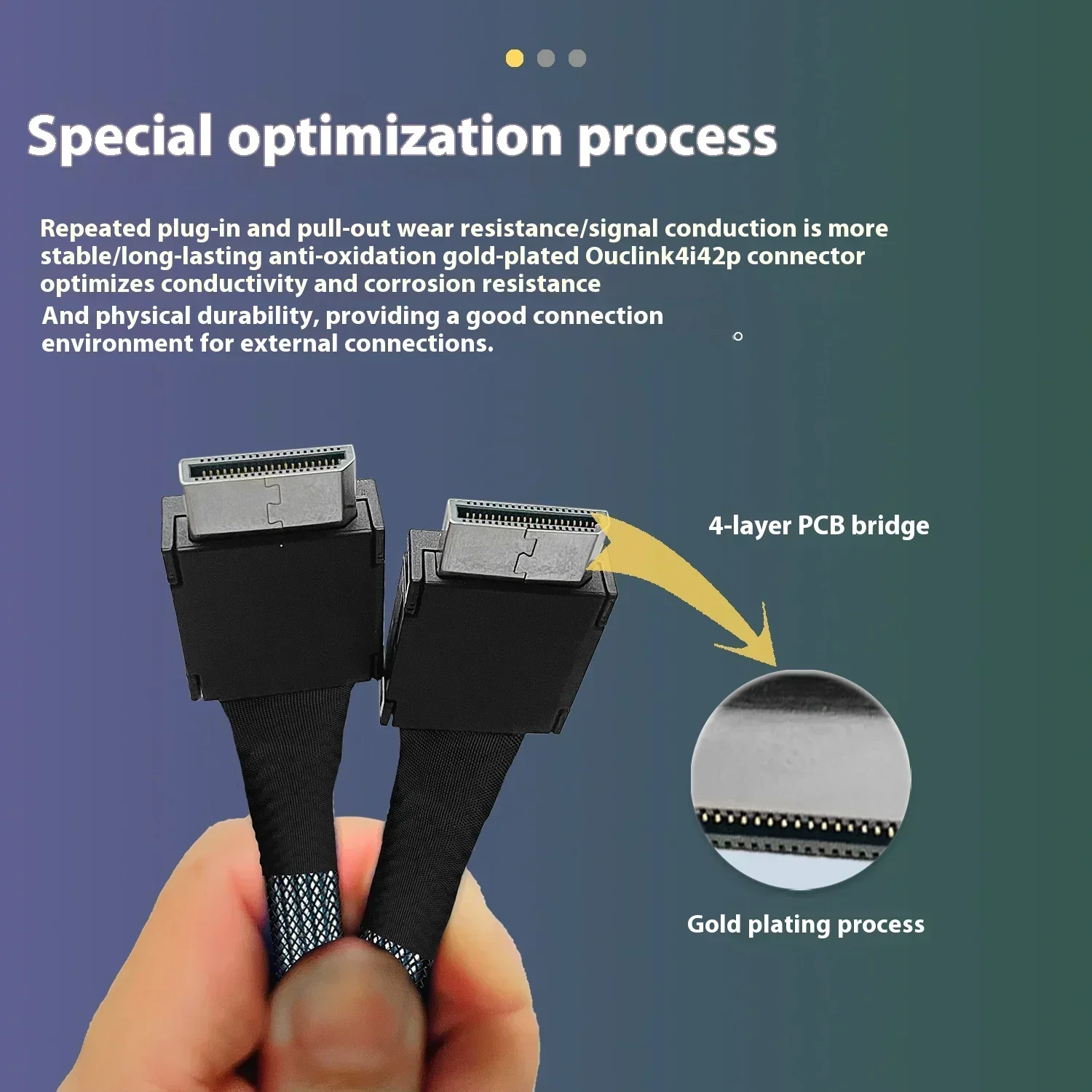 PCIE 4,0 X4 GEN4 SFF-8611 Cable de extensión macho a macho Oculink 4i función completa engrosado plateado para tarjetas gráficas GPU - imagen 3