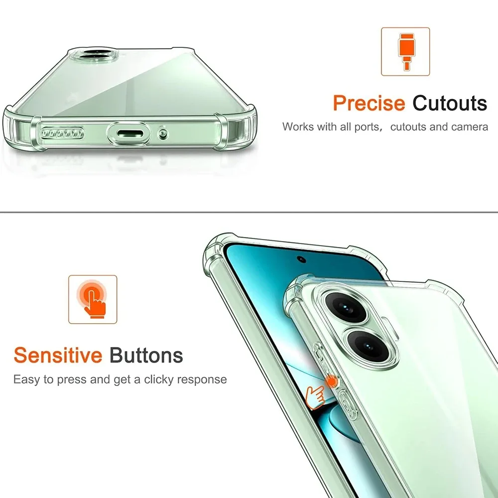 Funda transparente de TPU para Xiaomi Poco M7 4G, funda protectora de cuatro esquinas a prueba de golpes, Fundas - imagen 5