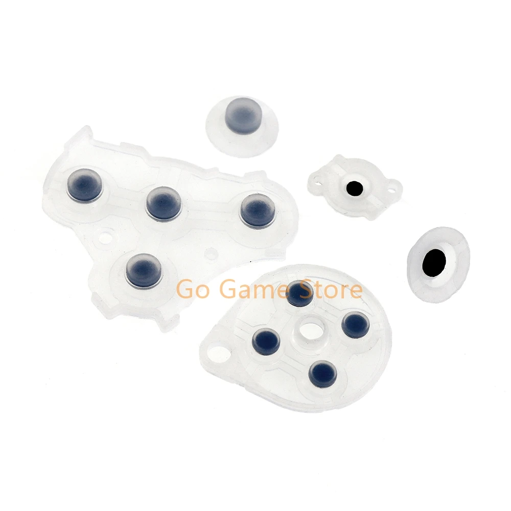 1 Juego de repuesto para NGC, almohadilla de botón con mango de silicona de goma conductora transparente para controlador Nintendo GameCube NGC - imagen 2