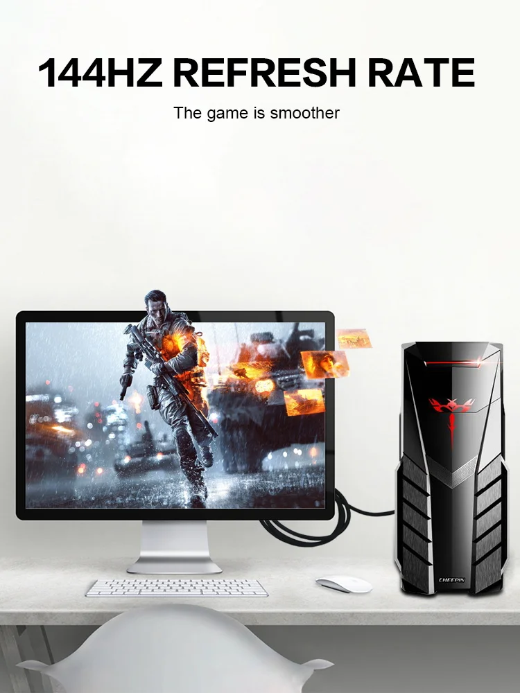 Cable Displayport 144Hz 1,2 V 4K 60Hz HD DP a DP adaptador Cable de puerto de pantalla de vídeo para proyector HDTV portátil 1M 1,5 M 2M 3M 5M - imagen 4