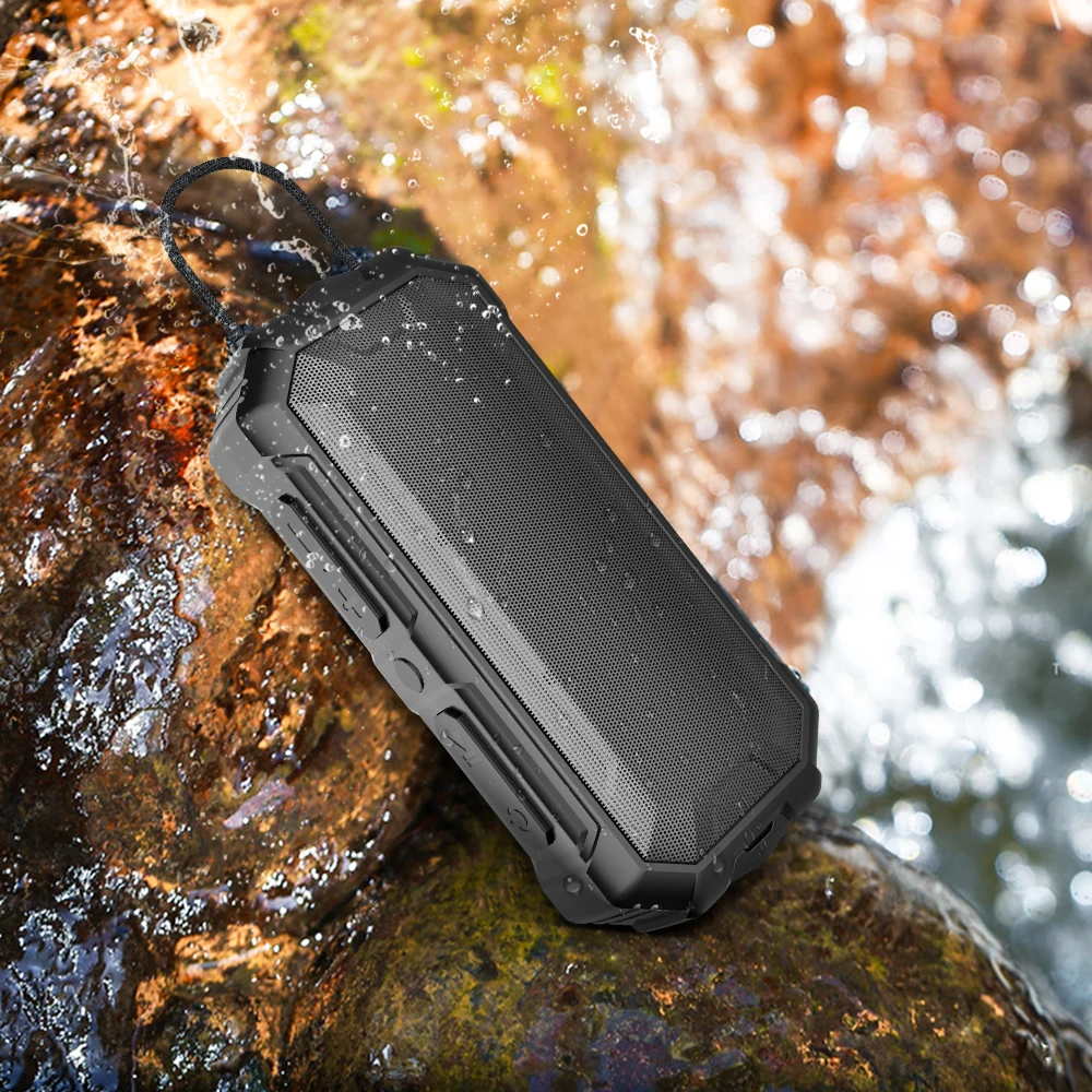 Rockmia EBS-306 Altavoces de graves portátiles de 10 W - Sonido estéreo inalámbrico Bluetooth con mango de tela Tiempo de reproducción prolongado impermeable al aire libre - imagen 5