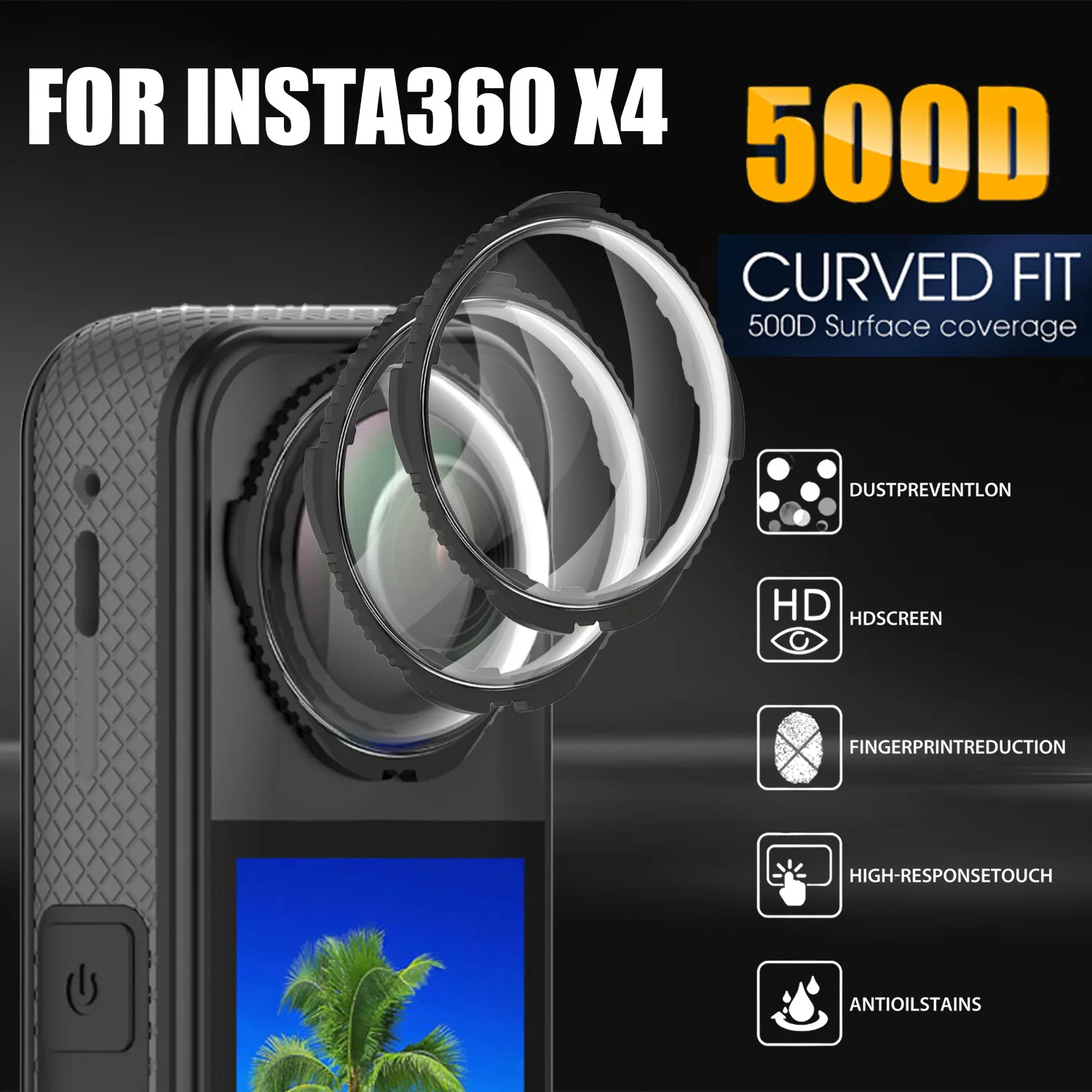 Protectores mejorados para lente de cámara Insta360 X4, tapa protectora giratoria para lente de PC, protección a prueba de golpes para Insta360 X4