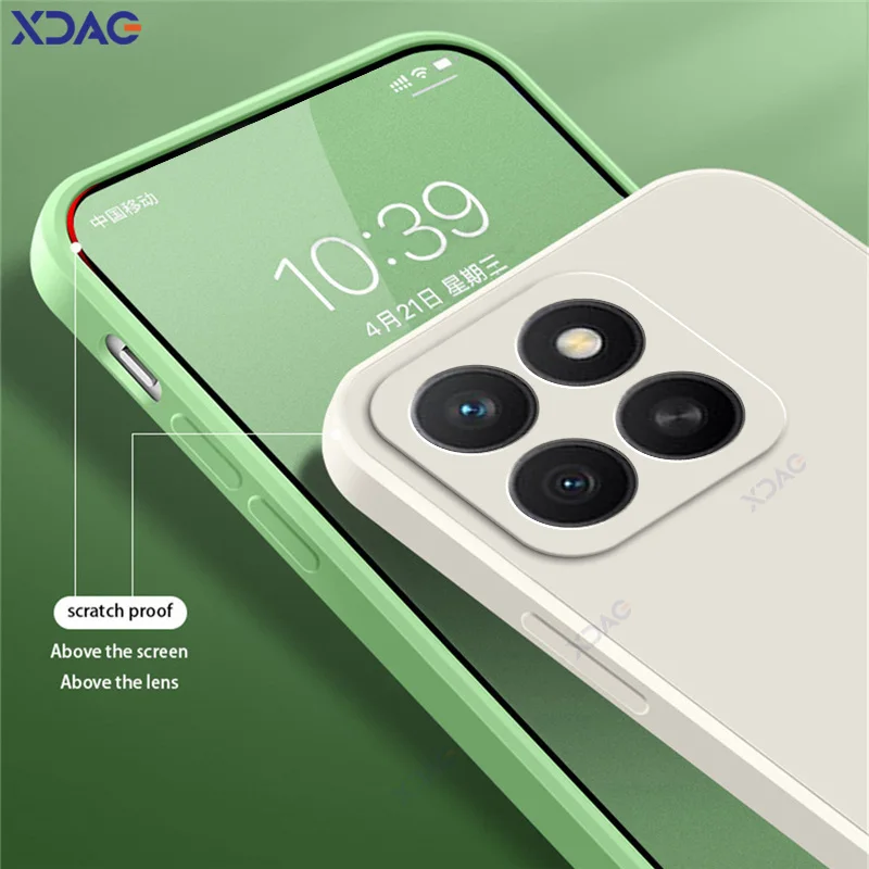 2025 fundas de lujo para teléfonos móviles de doble capa para Honor X8C protección de cámara HonorX8C armadura de silicona líquida cuadrada suave de moda - imagen 5