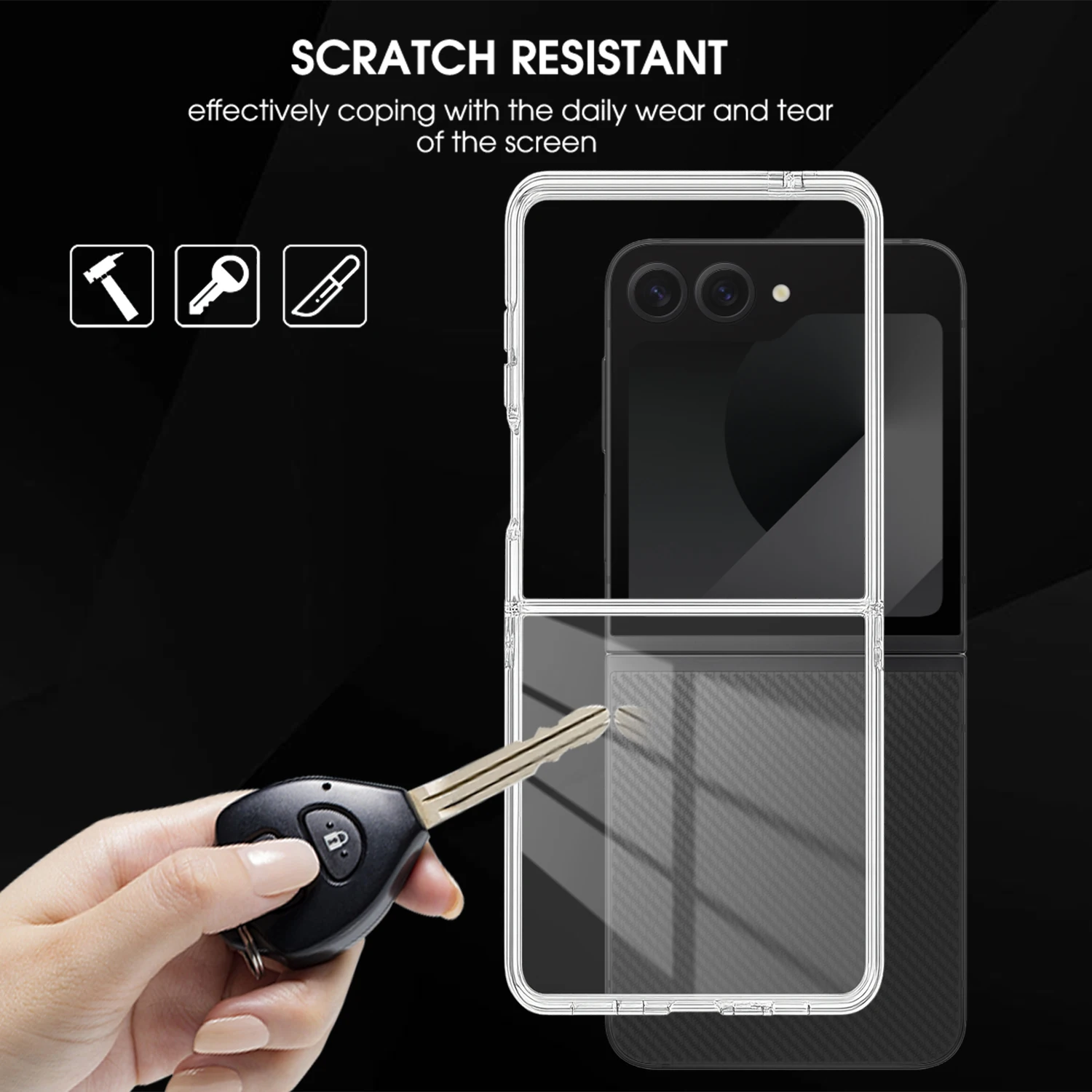 Para Samsung Galaxy Z Flip 7 Flip7 funda dura transparente para PC funda de teléfono plegable transparente delgada para Samsung Z Flip 7 ZFlip7 - imagen 4