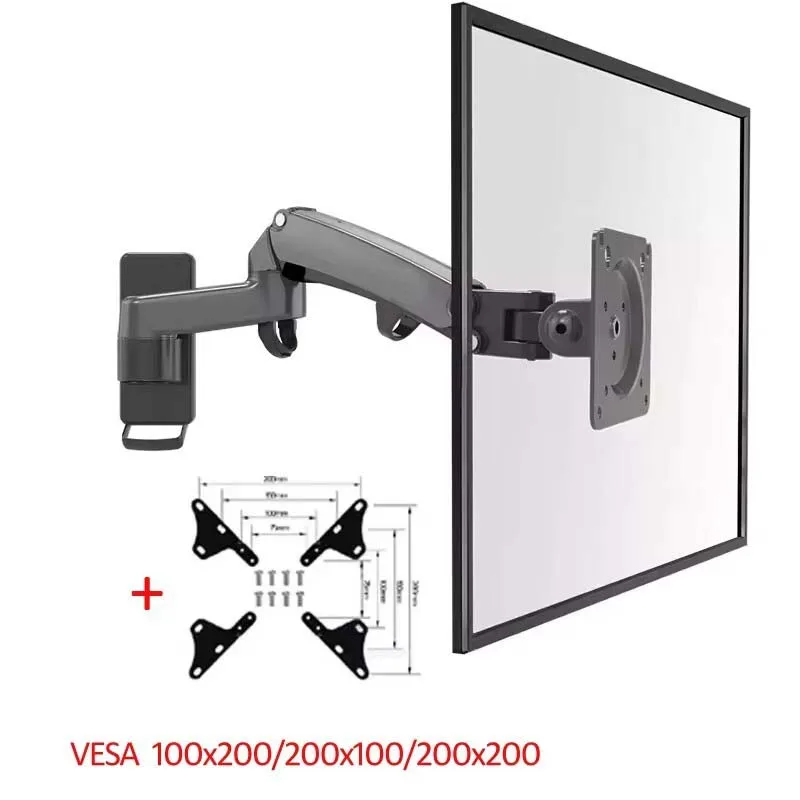 D-MOUNT K150 3-12kg resorte de Gas de aluminio de movimiento completo 17 "-35" soporte de pared para Monitor soporte de montaje para TV LCD 3-12KG - imagen 2