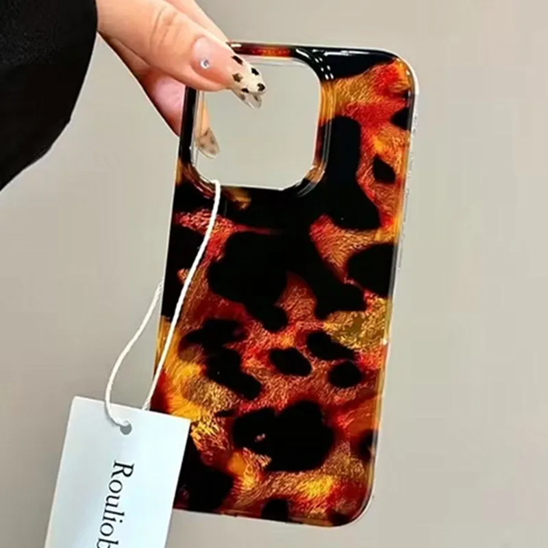 Hawksbill Style Leopard Print Phone Case for iPhone 17 Pro Max 16 15 14 13 12 11 XS X XR 7 8 se2 16 Plus 17 Air Shockproof Cover - imagen 5