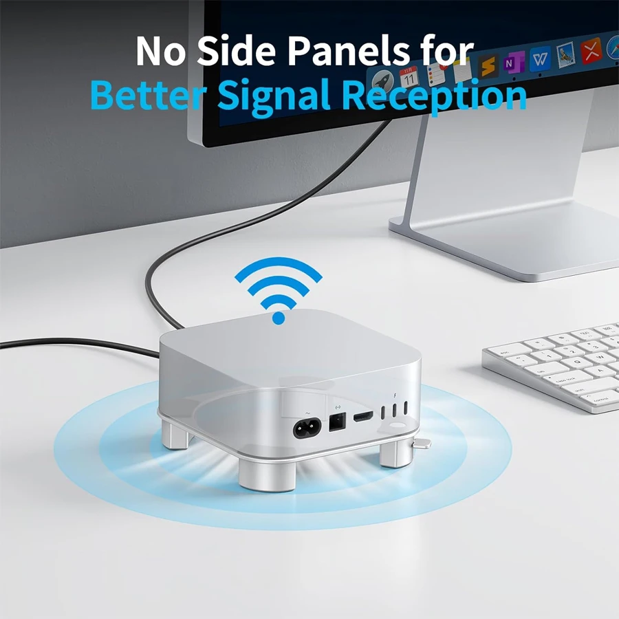 Soporte de escritorio para Mac mini M4/M4 Pro 2024, soporte de disipación de calor, soporte de aleación de aluminio, accesorios de soporte de refrigeración - imagen 3