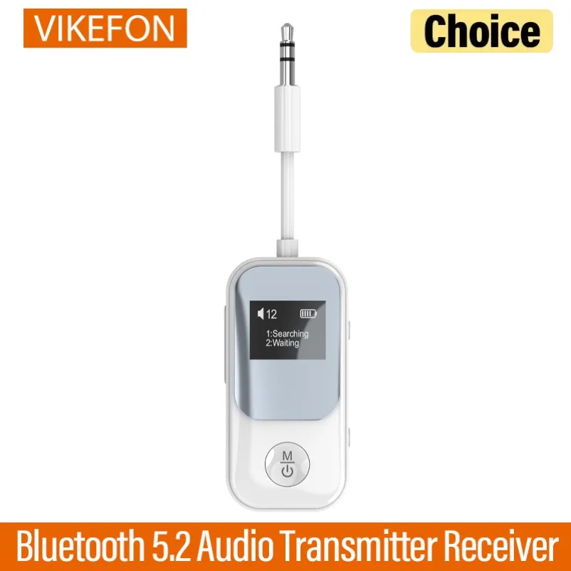 VIKEFON-receptor transmisor de Audio Bluetooth 5,2, adaptador inalámbrico AUX de 3,5 MM, micrófono estéreo Hi-Fi para coche, avión, TV, PC, auriculares