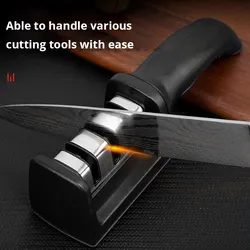 Kit Afilador Cuchillos 3 Etapas – Sistema Manual Piedra Cocina Hogar
