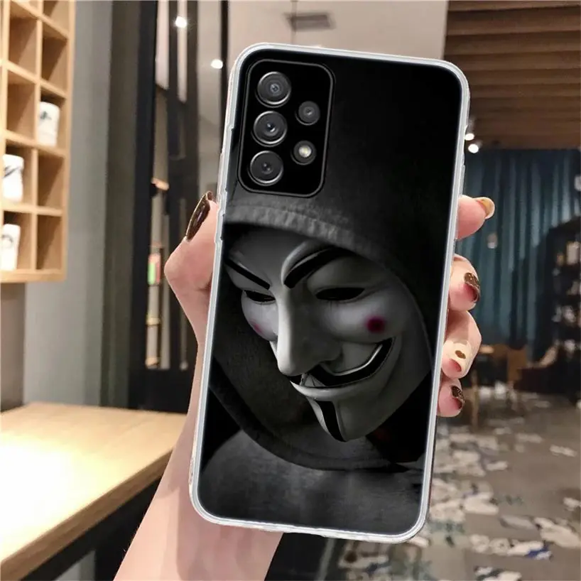 Anonymous V para Vendetta máscara funda de teléfono para Samsung Galaxy A56 A55 A54 A53 A16 A15 A14 A13 A36 A35 A34 A33 A26 A25 A24 A23 A05S - imagen 3