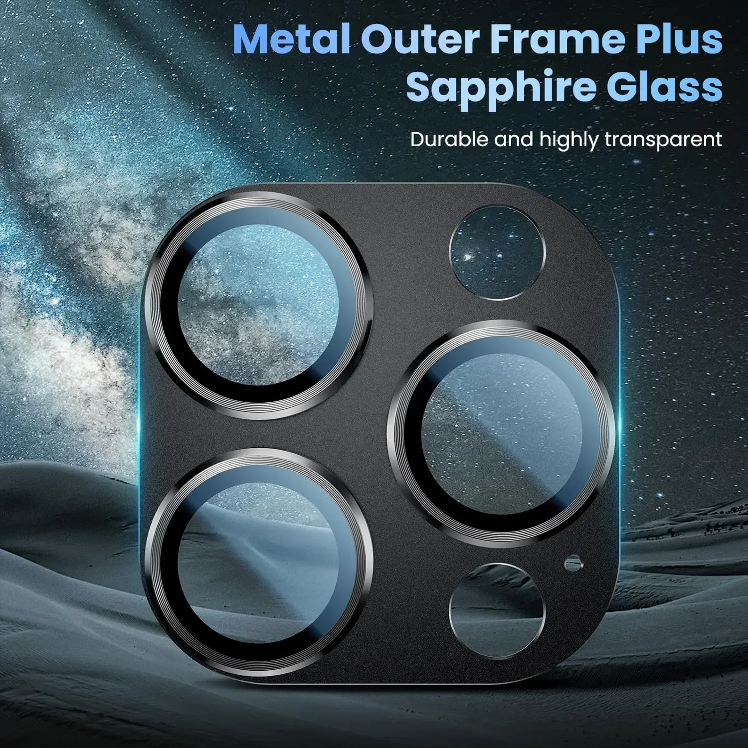 Protector de lente de cámara de Metal 3D para iPhone 11 12 13 14 15 16 Pro Max 13 12 Mini 14 15 16 Plus película transparente HD de vidrio templado para cámara - imagen 4