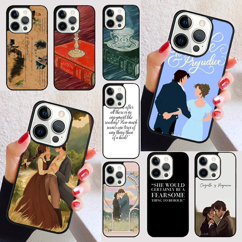 Funda de orgullo y prejuicio Jane Austen para iPhone 15 16 13 12 11 14 Pro Max Mini Max SE 2020 7 8 6S Plus
