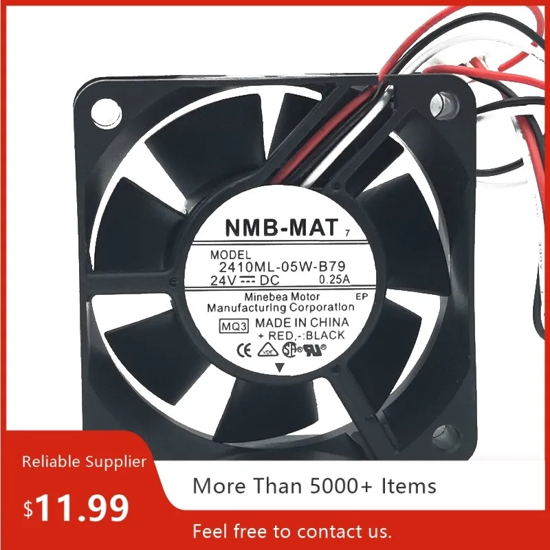 Para NMB 2410ML-05W-B79 6025 60mm X 25mm 24V DC 0.25A ventilador de refrigeración de alta velocidad con alarma aplicaciones industriales e inversores
