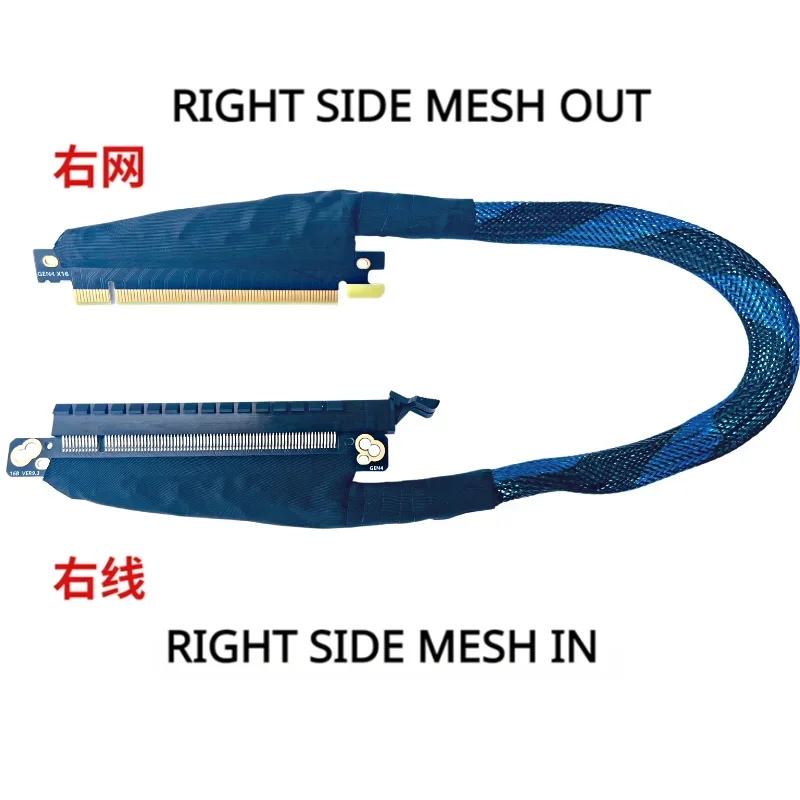 Cable de extensión de tarjeta gráfica externa PCIe 4,0 X16 chapado en plata, adaptador GPU AI, servidor 1U2U, extensor de malla trenzada interna Gen4 - imagen 3