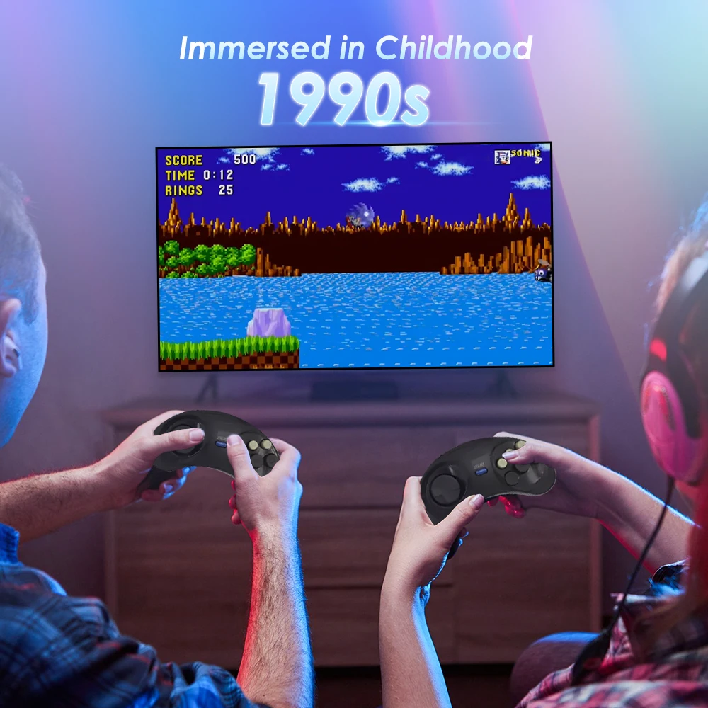 Consola de juegos retro Mega Drive 2 MD Entretenimiento en el hogar Juegos de fiesta Inserción de tarjeta de 16 bits con interfaz AV Compatible con CRT - imagen 4