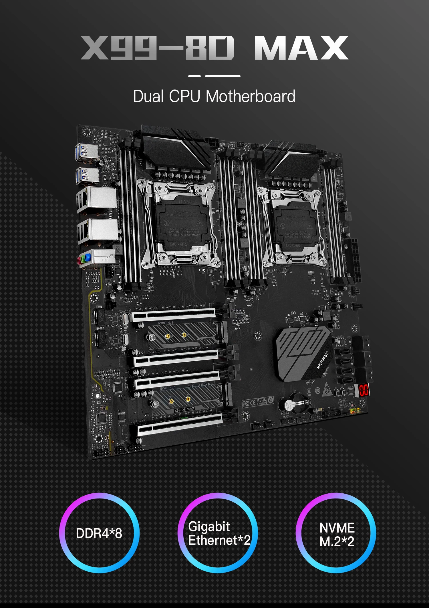 Una placa base de la computadora con CPU duales