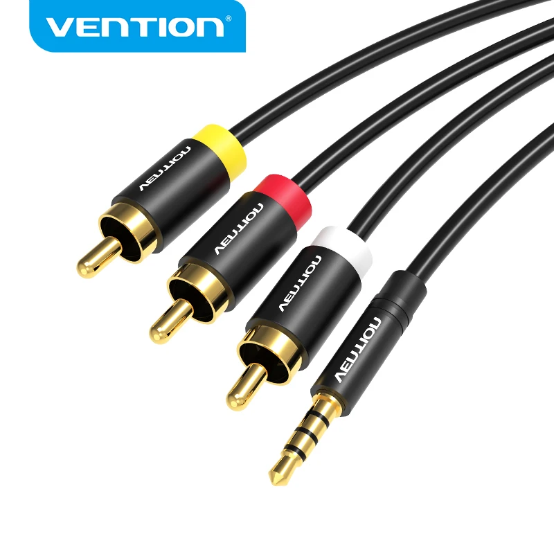 Vention Jack 3.5mm 3RCA Cable 3.5mm Jack Macho 3 RCA Macho AUX Audio Splitter Altavoz TV Box Cable Auxiliar Estéreo 2.5 RCA - Vista principal del producto