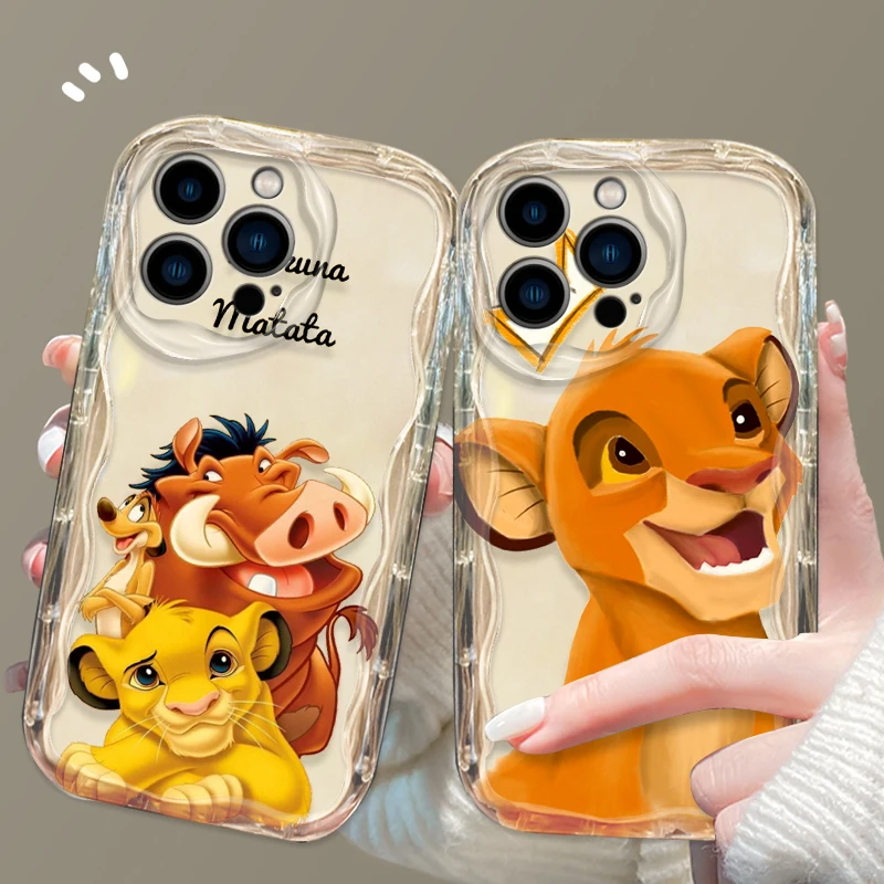 Funda de teléfono de El Rey León para Apple, carcasa de aceite para iPhone 15, 14, 13, 12, 11 Pro, X, XR, XS, Max Plus, 8, 7 Plus, SE Wave - imagen 3