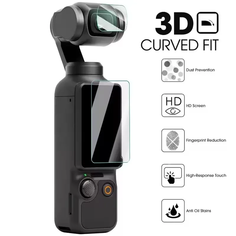 Película de vidrio templado para DJI OSMO Pocket 3, Protector de pantalla, película de lente antiarañazos, cubierta protectora para accesorios DJI Pocket 3 - imagen 2