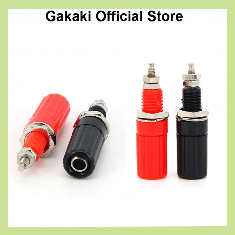 Rojo negro 4mm M3 * 45 Banana vinculante poste enchufe Terminal Audio altavoz conector enchufe para sonda de prueba amplificador Jack adaptador - imagen 2