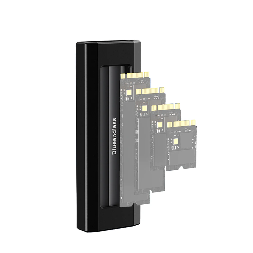 Caja USB tipo C SSD USB3.1, caja de disco duro externo de 10Gbps para M.2 NGFF NVME SATA B & M Key/M Key 2230 2242 2260 2280 SSD - imagen 4