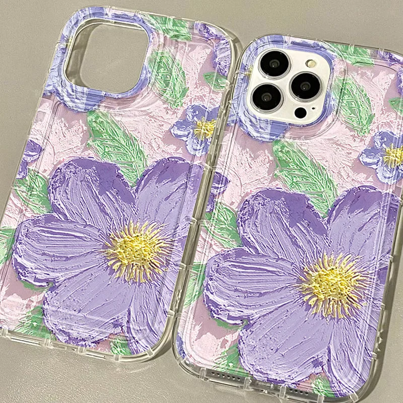 Funda de teléfono suave de TPU con flores para iPhone 11, Funda para iPhone 13, 14, 15 Pro Max 12 XR 7 8 Plus Xs SE 6s 13pro 15pro, cubiertas transparentes - imagen 4