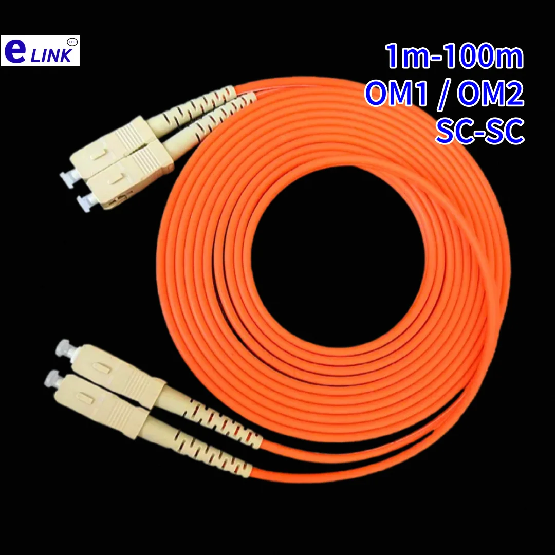 Cable de conexión de fibra SC-SC OM1 OM2 dúplex 20m 30m 100m SC DX cable multimodo 1m2m3m5m7m10m puente de fibra óptica envío gratis ELINK