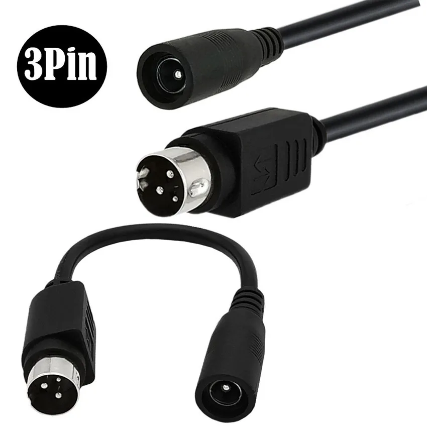 Cable hembra de 5,5x2,5mm a macho de 3/4 pines para SATO TG-5011-19V-ES, solo un cable de 4 pines para TV, LCD, VCR, fuente de alimentación, 1 unidad