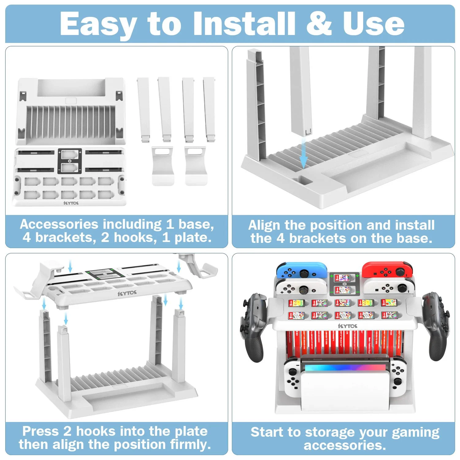 OIVO para interruptor Joycon, interruptor de cargador, torre de almacenamiento de juegos, soporte de controlador Pro para n-switch, estación de carga Original y OLED - imagen 2