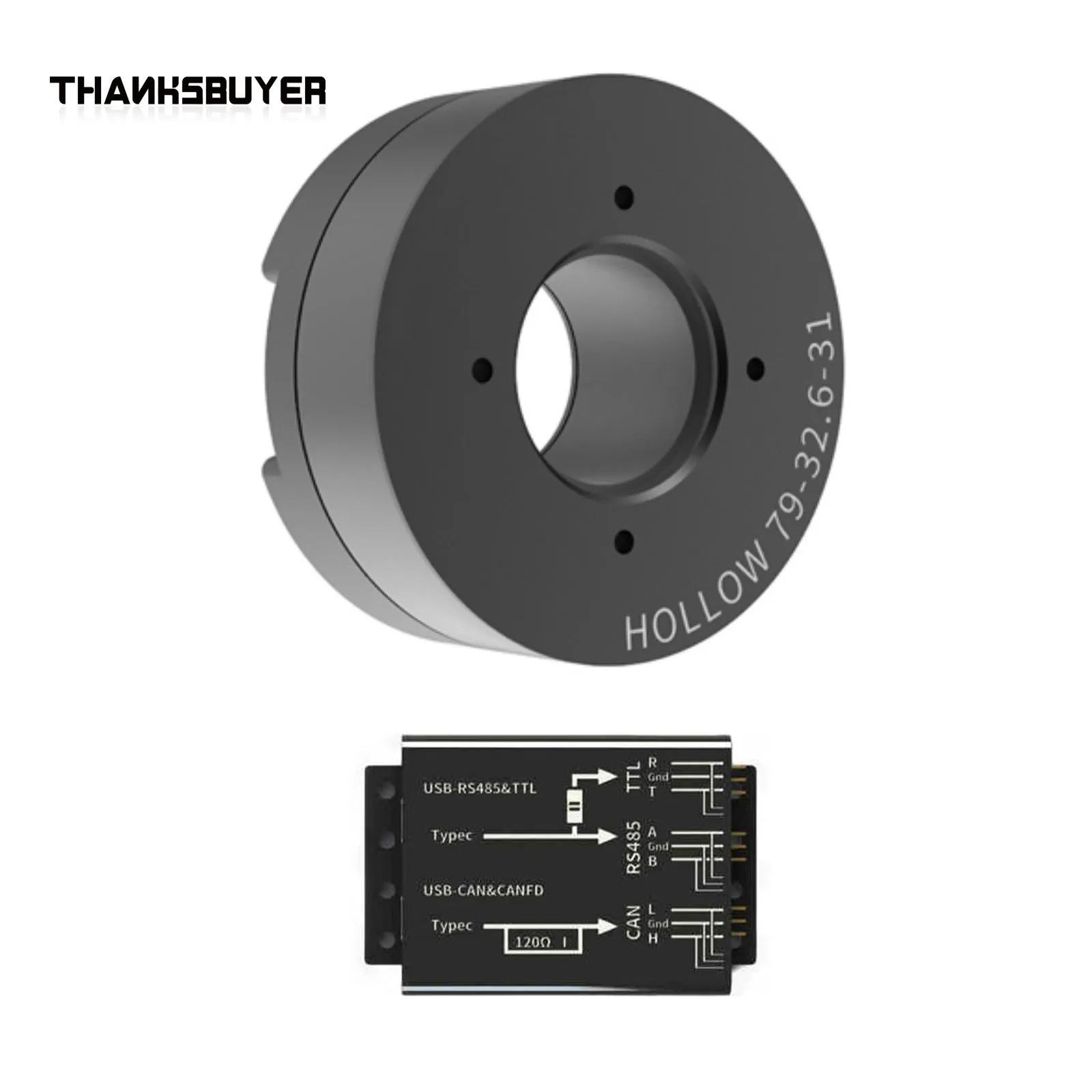 Servomotor hueco HO7213 ST-ST-ST Hollow 79-32.6-31 con par nominal de 1N.M para cardán de cámara y robots - imagen 2