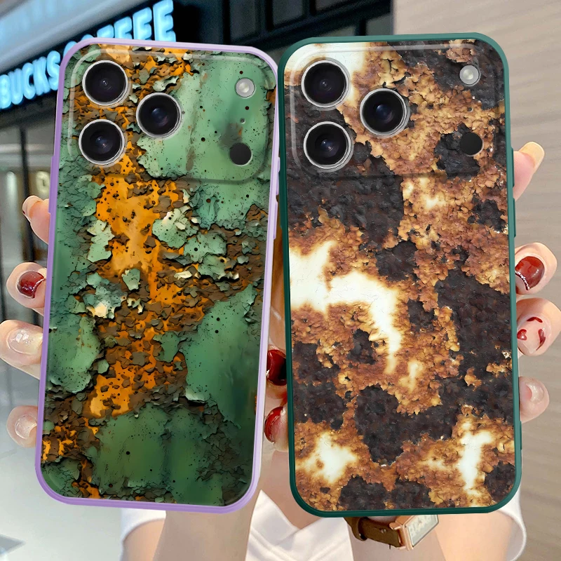 Funda con diseño de óxido Retro para iPhone 16e XR 16 14 15 Plus 7 8 11 12 13 Pro Max XS 17 Air Soft Cover - imagen 4