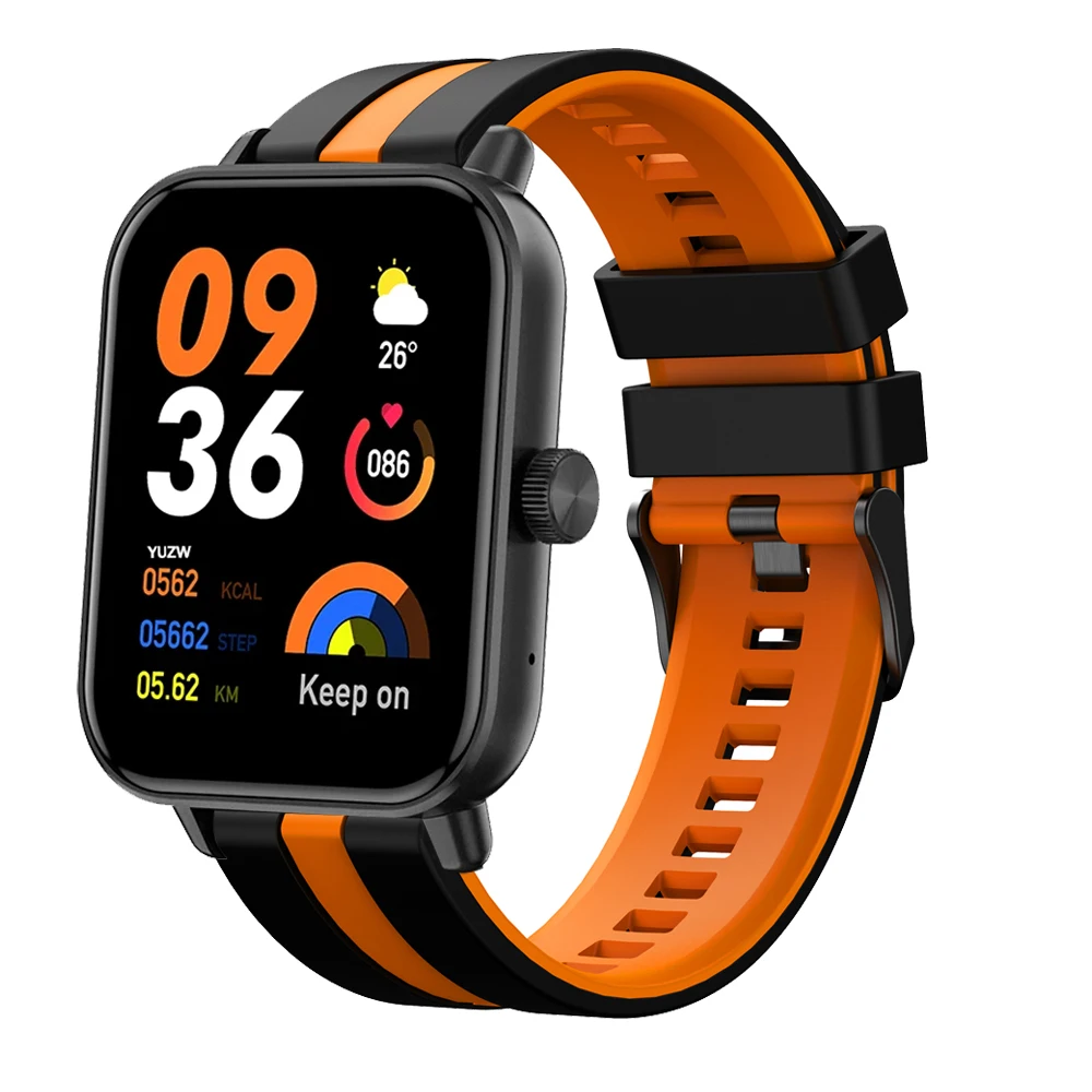 Pulsera de reloj de dos tonos de 20mm y 22mm para COLMI P71 P81 C81 M42 para HAYLOU Watch 2 Pro/Solar Plus RT3, Correa deportiva de silicona - imagen 3