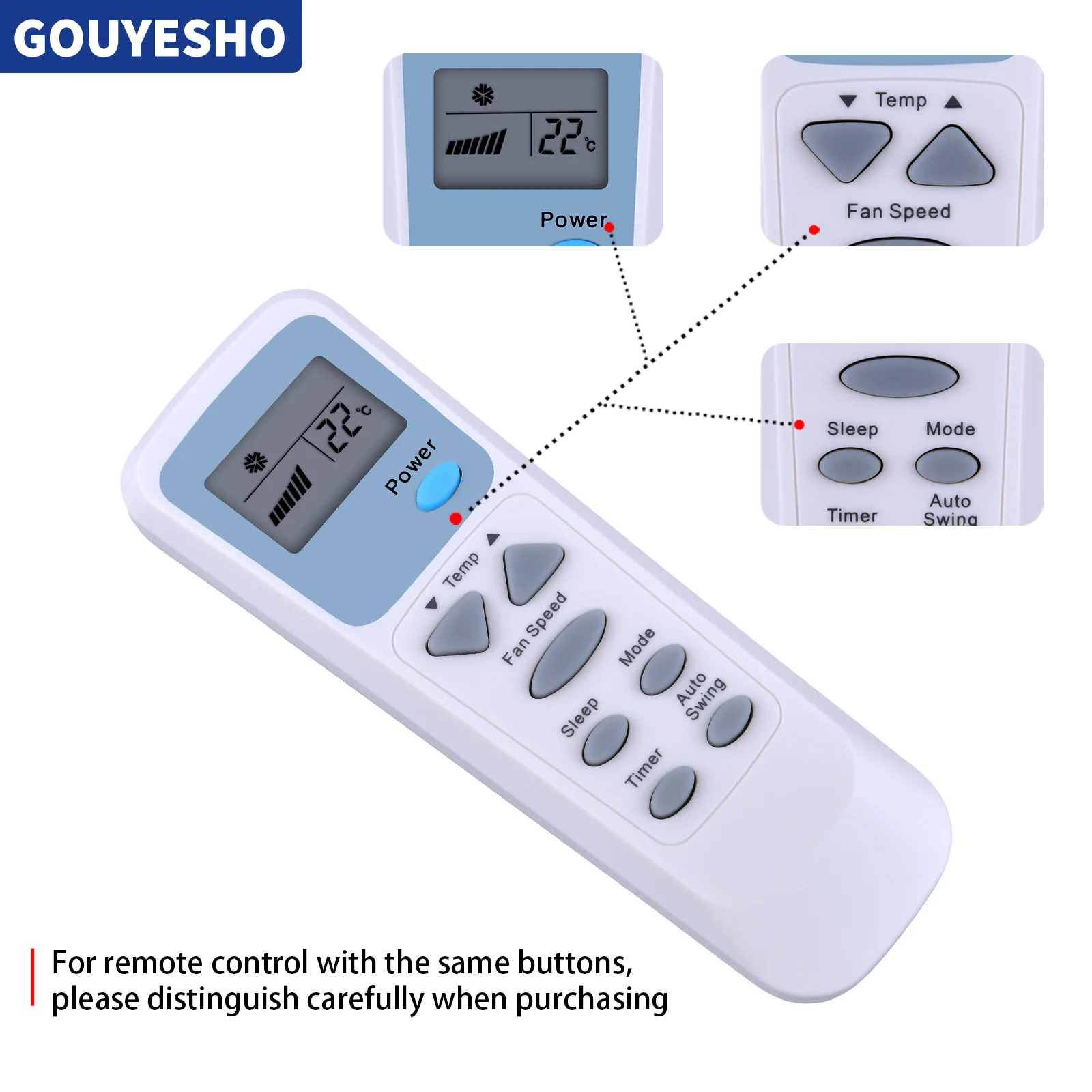 Mando A distancia A/C para coche, nuevo mando A distancia compatible con los modelos de fragrich AKB73616103, CP08G10, CP10G10, CP12G10, CP15G10, CP18G30 - imagen 5