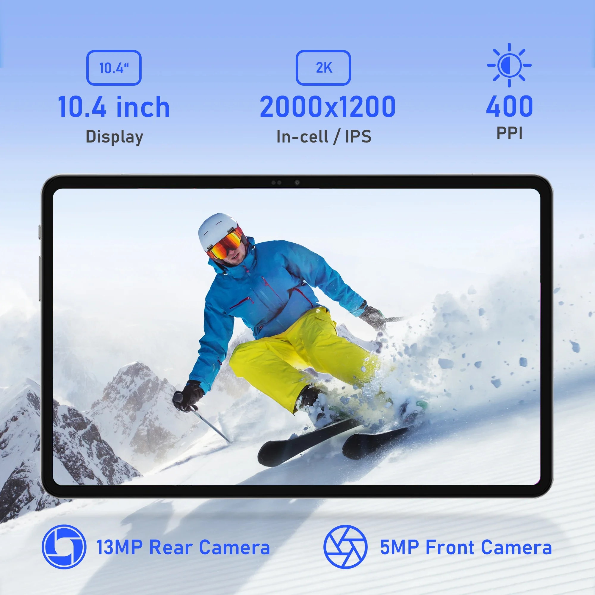 N-one NPad Pro 10.4'' Tablet 2000X1200 FHD UNISOC T616 8GB 128GB Android 12 4G Network 6600mAh Battery 5+13MP 18W PD Charging - imagen 5