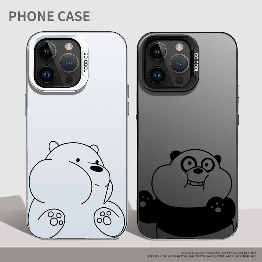 Funda blanda para iPhone 14 15 16 Plus 16e 11 12 13 Pro Max lindo oso de dibujos animados