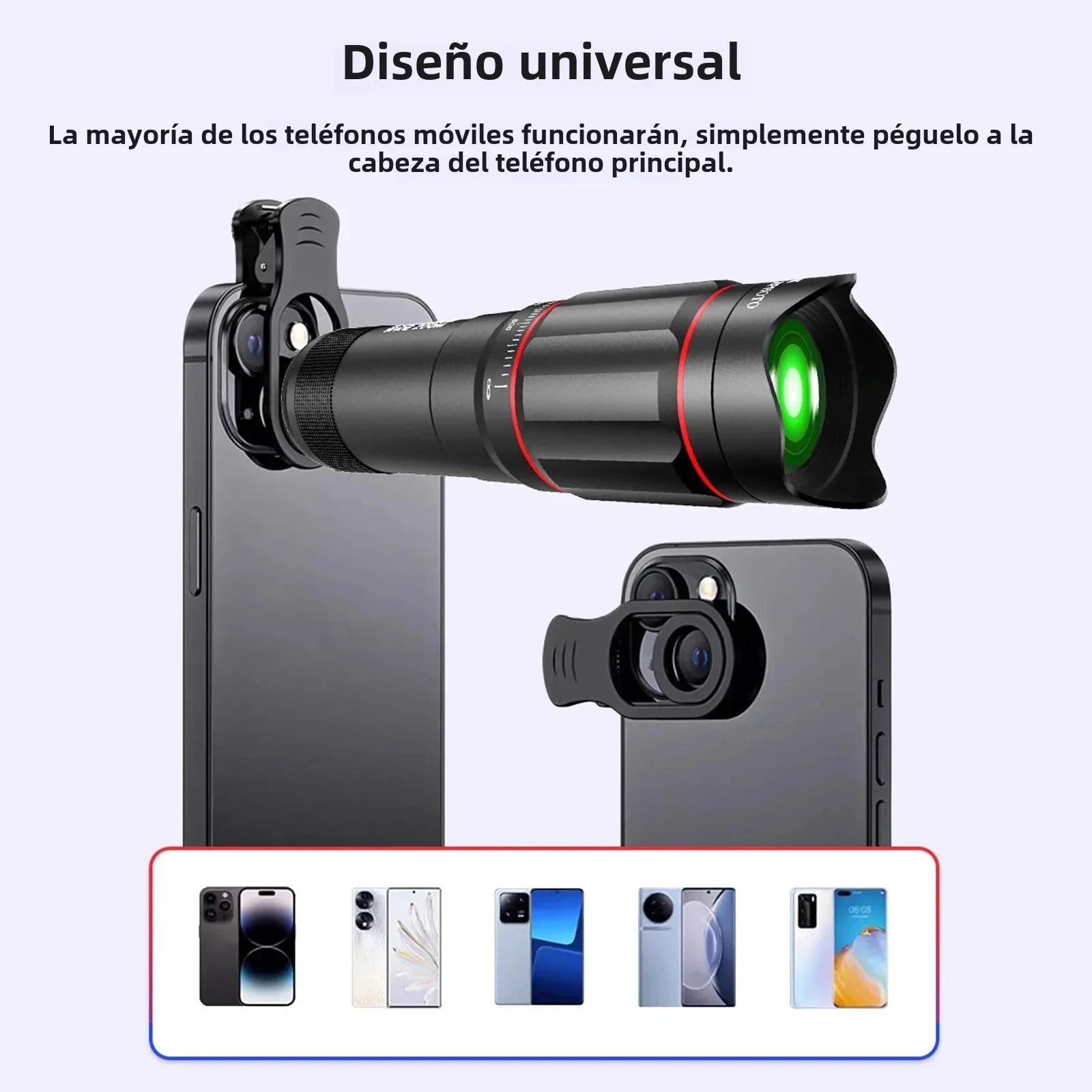 Kit de teleobjetivo para teléfono 25X, soporte para teléfono, estabilizador de trípode portátil, Zoom de alta potencia, concurso de conciertos, observación al aire libre, Animal - imagen 3