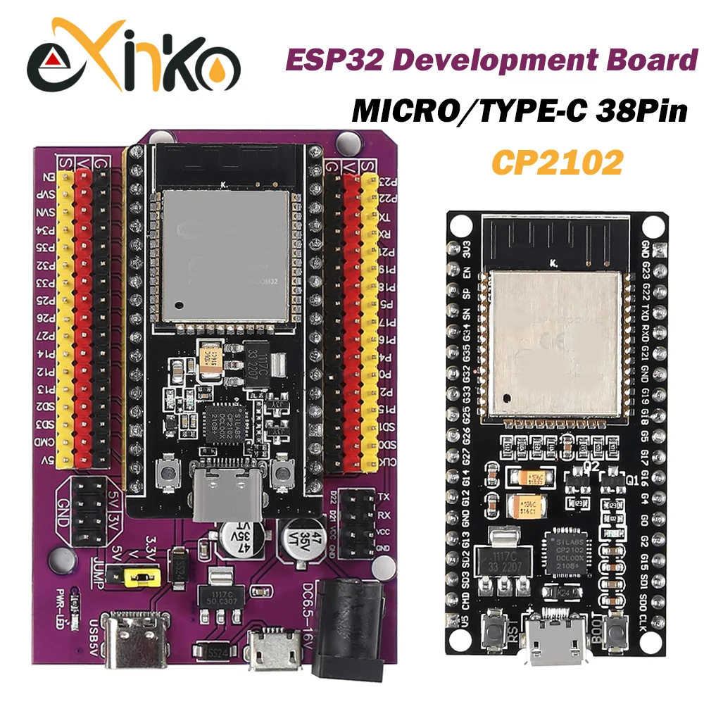 Placa de desarrollo ESP32 TYPE-C/MICRO USB CP2102 WiFi + Bluetooth Dual Core ESP32-DevKitC-32 ESP-WROOM-32 expansión