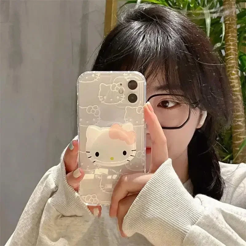 3D Daisy Flowers Grip Toks Bracket Case For iPhone 16 15 11 14 13 12 Mini Pro Max 17 Pro 17 Air Plus Hello Kitty Cover Silicone - imagen 4