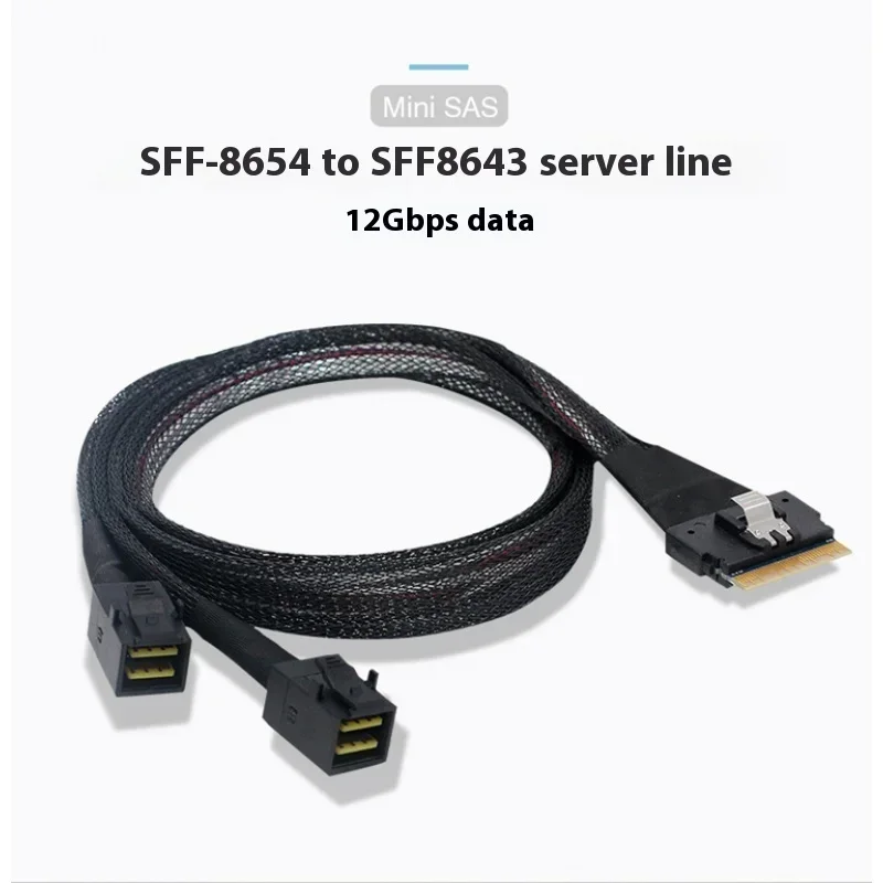 Slim SFF-8654 8i a 2 puertos 8654 8611 8643 Cable de disco duro OCULINK SAS 8087 Cable de datos de matriz 40CM 4i 8i PCI-E NVMe tarjeta adaptadora - imagen 3